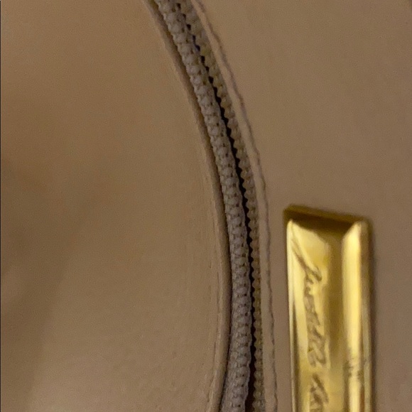 Judith Leiber brown leather/fabric hand bag - Picture 9 of 12